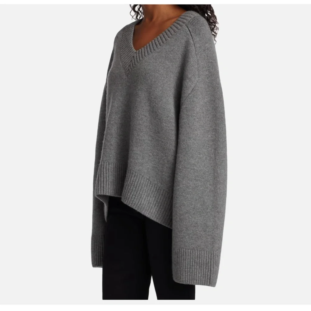 Khaite Isabelle Stone Gray Cashmere Sweater Size XS Authentic NEW W. TAGS $1680 - Picture 4 of 8